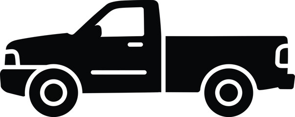 Pickup truck vector graphic silhouette for commercial and personal use