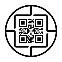 Scan QR code icon. Digital scanning QR code. QR code scan for smartphone. QR code for payment. Scan QR code symbol	