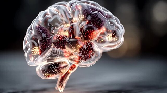 Human Brain Anatomy - A Detailed 3D Visualization of Neural Activity.