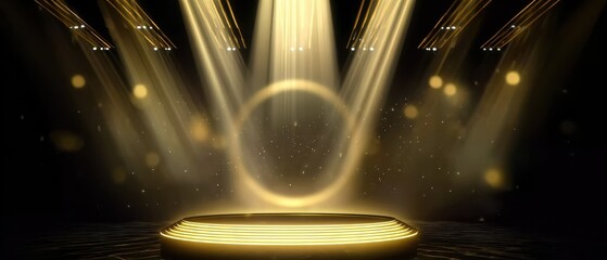 Shimmering award ceremony scene with luxury podium, suitable for branding, presentations, and celebratory visuals
