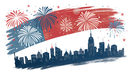 Independence Day Abstract Brush Stroke PNG – Patriotic Red White Blue Paint Strokes, Fireworks Inspired, Transparent Background, Hand-Painted Texture, Modern Artistic Celebration
