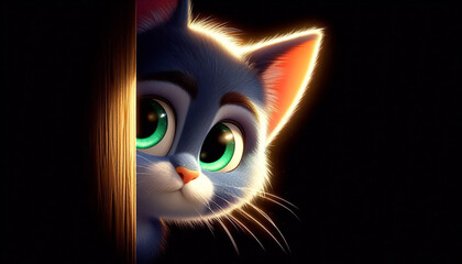 3D cute cat cartoon illustration
