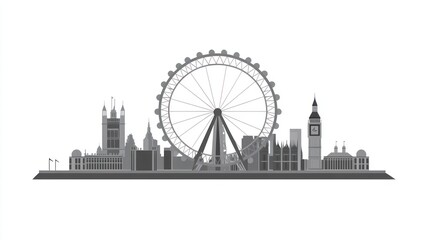 Naklejka premium London skyline illustration