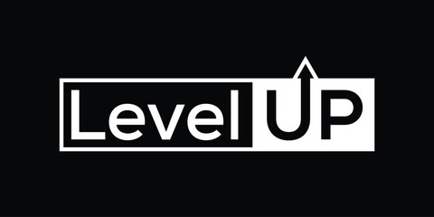 level up logo design, business symbol vector, typography text level up graphic concept	