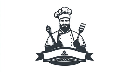 Chef silhouette logo design