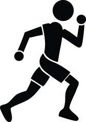 Silhouette athlete running fast dynamic action sport motion figurative representation of speed and athleticism