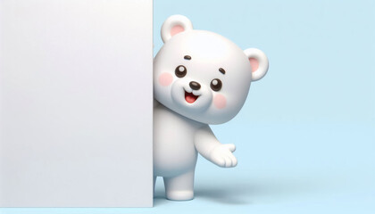 Illustration of a 3D cute adorable bear cartoon