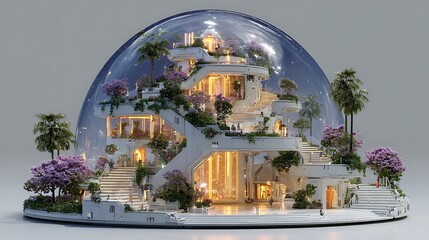 Futuristic architectural city with glowing lights high resolution picture