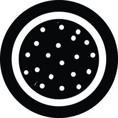 Abstract circular pattern with scattered dots graphic design element simple modern symbol minimalist geometric shape