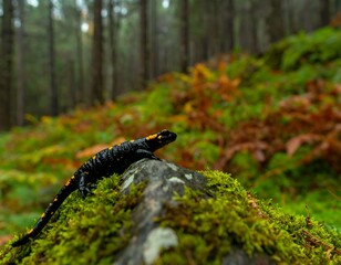 Salamander in forest