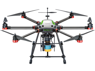Agricultural drone isolated on transparent background