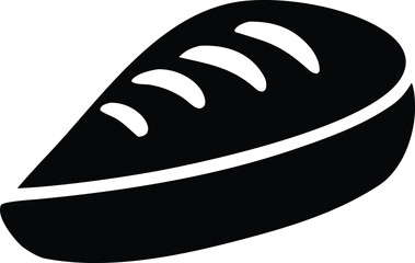 Simple silhouette of a mussel shell with clean lines ready for culinary or decorative use