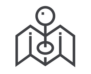 Navigation map icon concept. Vector design graphic illustration