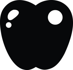Simple black silhouette of a bell pepper food icon representing healthy eating and cooking ingredients for digital projects