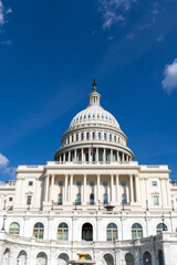 US Capitol building under blue skies