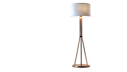 floor lamp with modern design on transparent background