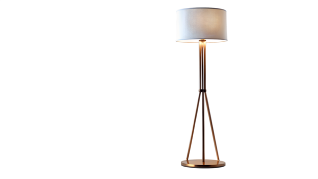 floor lamp with modern design on transparent background