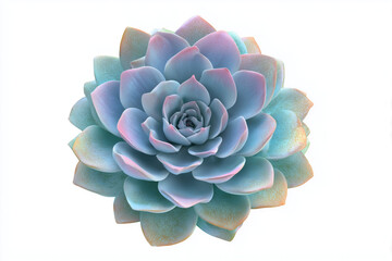 A echeveria succulent rosette, 3D render, isolated on a white background.