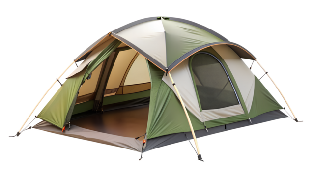 small tent model for camping  on transparent background