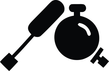 Modern minimalist icon representing perfume bottle and atomizer for beauty and fragrance applications