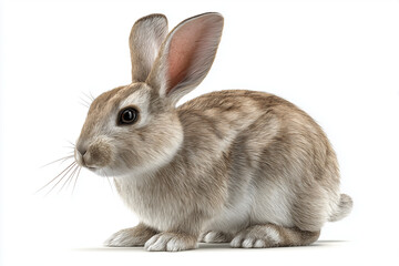 Obraz premium A raw rabbit, whole, 3D render, isolated on a white background.