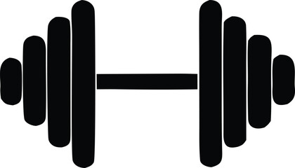 Classic dumbbell silhouette for fitness workouts and gym motivation powerlifting strength training equipment symbol