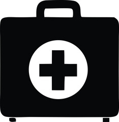 Obraz premium Medical first aid kit symbol with cross icon represents emergency medical supplies and healthcare assistance essential for safety preparedness