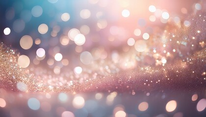 Pastel Dreamy Lightscape Shimmering Bokeh Background With Soft Hues And Sparkling Dust