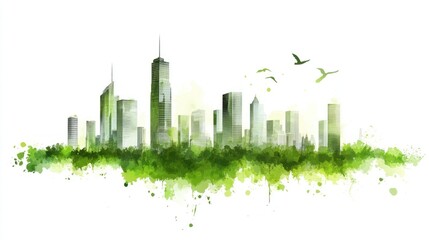 Fototapeta premium Eco friendly cityscape