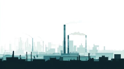 Obraz premium Industrial cityscape silhouette