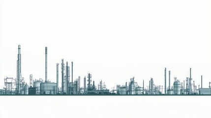Industrial plant line drawing