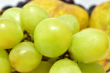 Ripe, juicy green grapes. Close-up.