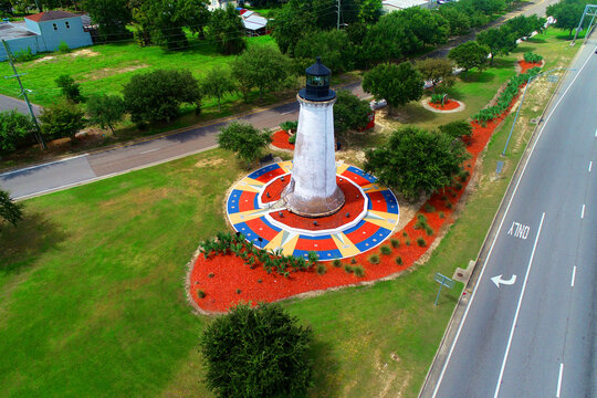 Round Island Lighthouse in Pascagoula Mississippi moved from original location in 2010 for restoration 09.15.2025