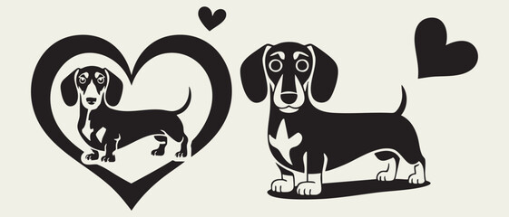 Cute dog set and sizes against a plain background showcasing diversity in dog breeds