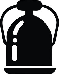 Classic kettle silhouette icon symbolizing hot beverages and kitchenware warmth