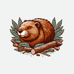beaver logo design, vector illustration Canadian icon logo design concept. Beaver day illustration. Beaver Mascot Logo, Cartoon Beaver Mascot. line art beaver illustration
