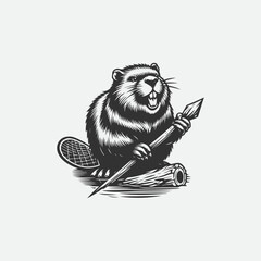 Angry beaver logo design, vector illustration Canadian icon logo design concept. Beaver day illustration. Beaver Mascot Logo, Cartoon Beaver Mascot. line art beaver illustration

