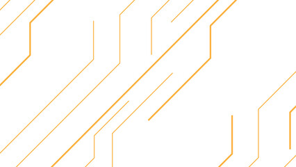 Abstract clean background featuring diagonal orange circuit-like lines. Thin geometric line with futuristic and digital network effect. Tech-themed visuals electronic circuit or data flow system.