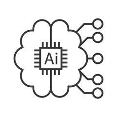 AI Brain Vector icon