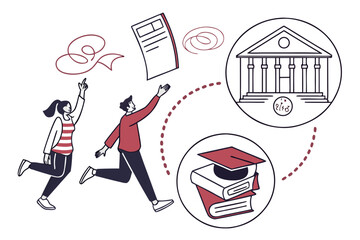 vector illustration of a man and woman