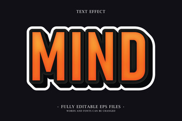 Mind Text Effect with Orange and Black Design