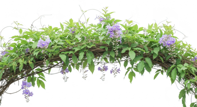 Beautiful floral arch isolated on transparent background