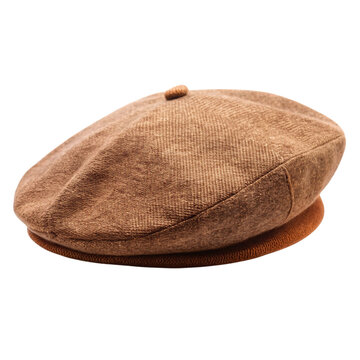 Classic flat cap with textured fabric and leather band