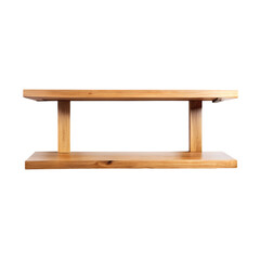 Rustic wooden display stand with natural wood grain