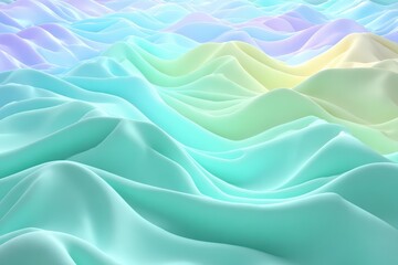 Fototapeta premium A gently flowing pastel waves texture background with fluid shapes and soft colors, creating a serene and calming visual experience, great for digital art.