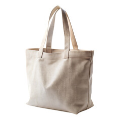 Simple natural canvas tote bag against a black background