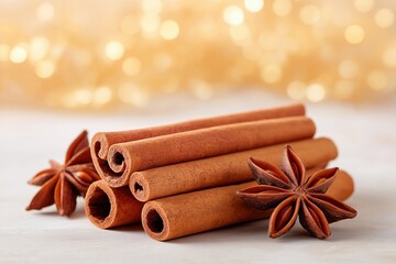 Aromatic Spices on Soft Background Display