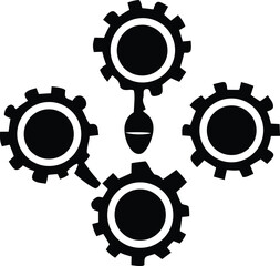 Interlocking gears symbolizing connectivity synergy and mechanical engineering solutions for industrial processes