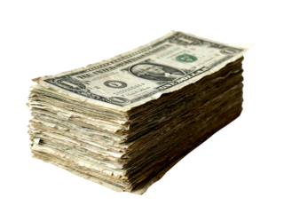 Stack of money and coins displayed in a business environment close-up view of currency for financial concepts