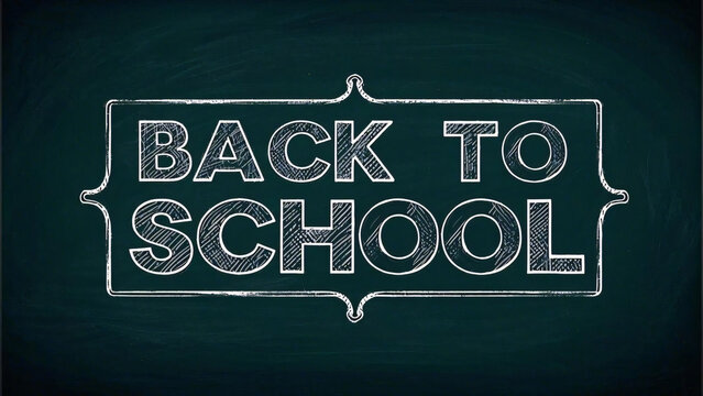 Modern chalkboard black template with back to school sign illustration